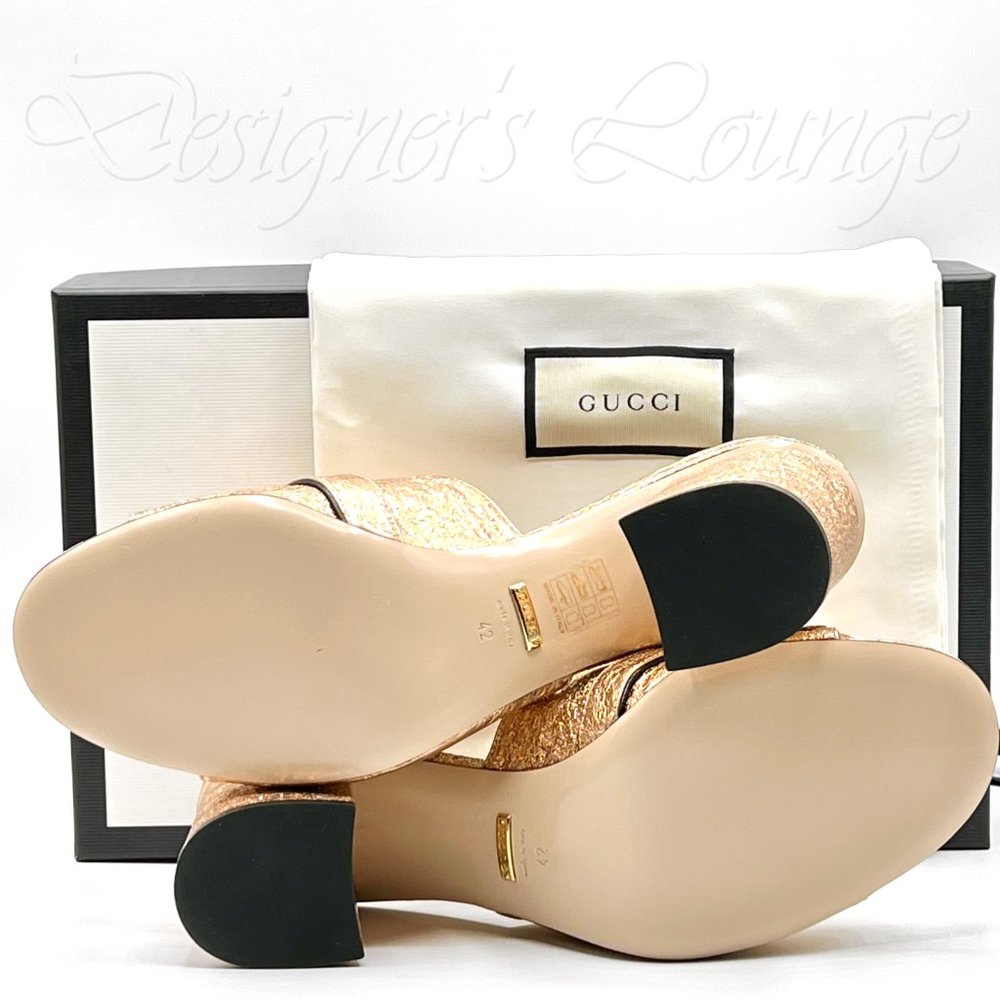 ⚡️SOLD! NEW GUCCI GG Marmont Fringed Galassia Metallic Mules Slides Sandals - Picture 8 of 9